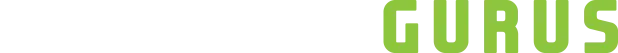 Garbage Gurus logo - white and lime green