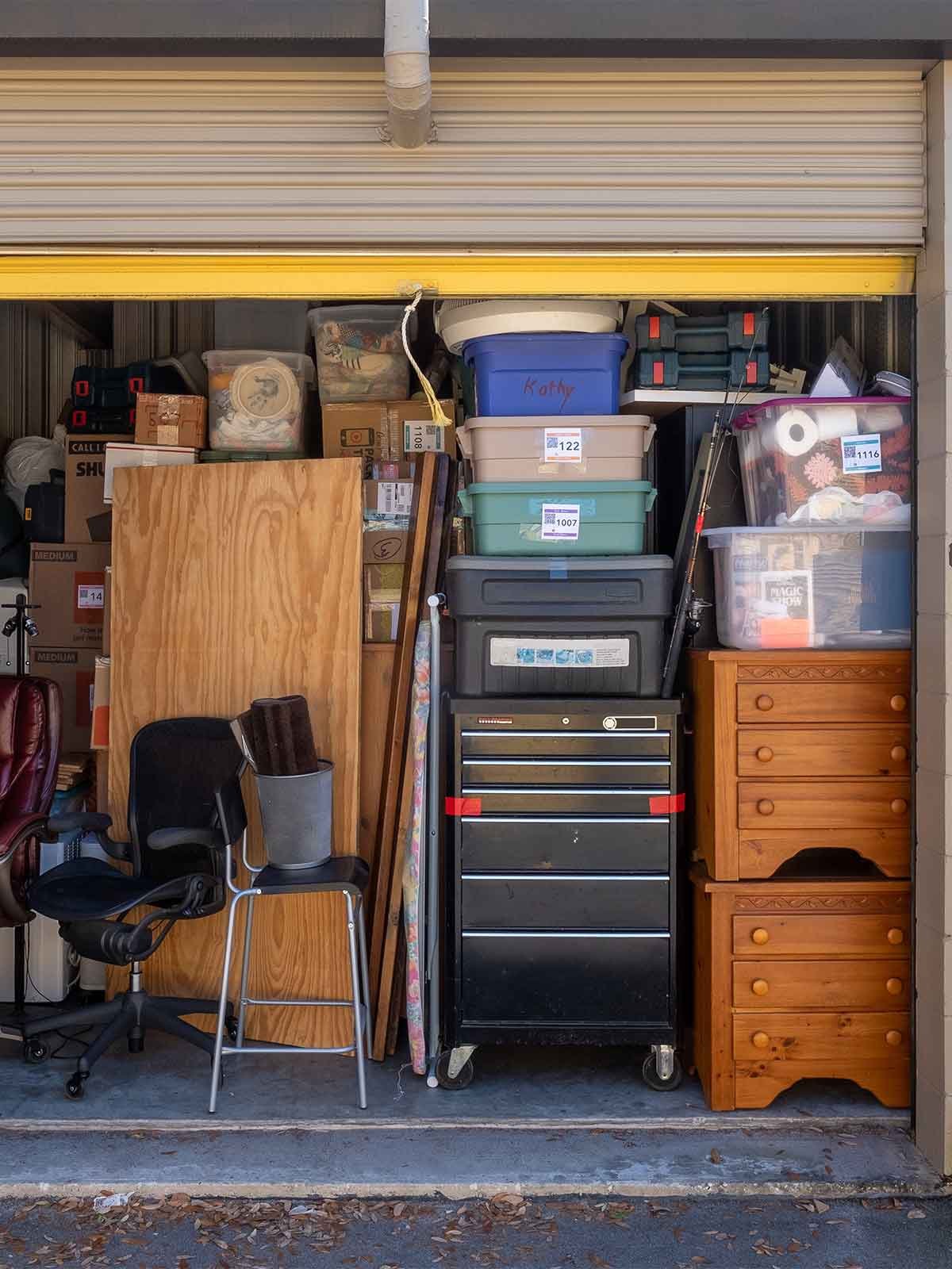 commercial junk removal service - storage unit filled with items that need to be cleaned out