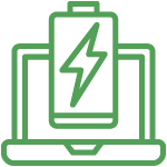 laptop battery disposal icon