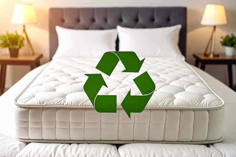 mattress with recycling sign - how to dispose of a mattress