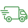 icon of a box truck driving away