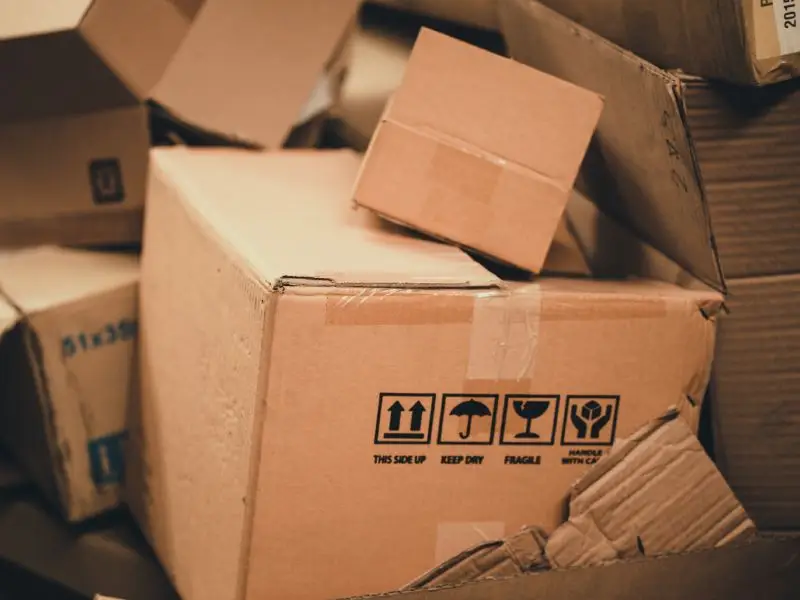up close shot of cardboard boxes used for packing representing moving cleanout service for residents in North Central MA